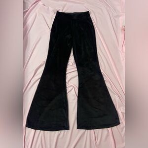 black high waisted flare pants